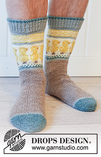 Free patterns - Men's Socks & Slippers / DROPS 224-35