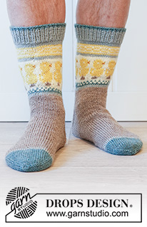 Free patterns - Men's Socks & Slippers / DROPS 224-35
