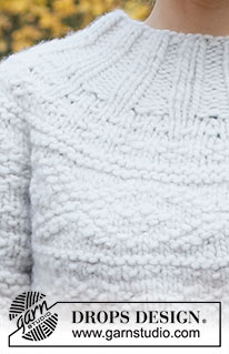 Call It a Day / DROPS 226-22 - Knitted jumper in DROPS Snow. The piece is worked top down with round yoke and textured, Nordic pattern. Sizes XS - XXL.