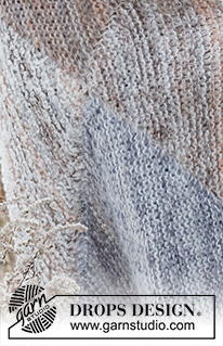 Prairie Patches / DROPS 226-31 - Couverture tricotée au point mousse en DROPS Fabel, DROPS Brushed Alpaca Silk et DROPS Alpaca Bouclé.