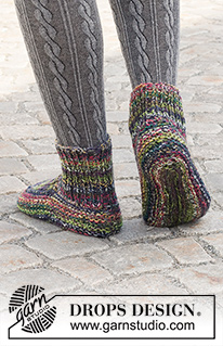 Free patterns - Women's Socks & Slippers / DROPS 227-59