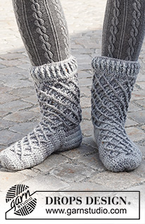 Free patterns - Women's Socks & Slippers / DROPS 227-64
