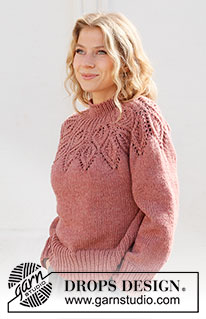 Autumn Wreath / DROPS 228-1 - Knitted jumper in DROPS Nepal. The piece is worked top down, with round yoke and leaf pattern. Sizes S - XXXL.