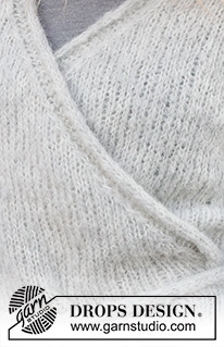 River Hill / DROPS 228-21 - Sweter z portfelowym przodem, z włóczki DROPS Melody. Od S do XXXL.