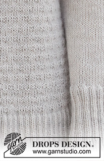 Chasing Moonlight / DROPS 228-30 - Knitted jacket in DROPS Nord and DROPS Kid-Silk or DROPS Flora and DROPS Kid-Silk. Piece is knitted bottom up with textured pattern. Size: S - XXXL