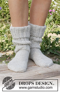 Free patterns - Women's Socks & Slippers / DROPS 229-22