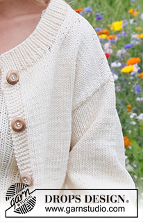 Prairie Rose Cardigan / DROPS 230-4 - Knitted jacket in DROPS Big Merino. The piece is worked bottom up, with split in the sides. Sizes S - XXXL.