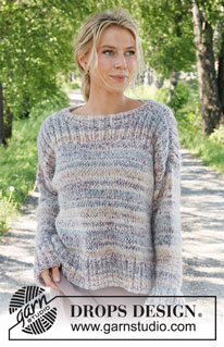 Colorful Walk / DROPS 231-11 - Knitted jumper in DROPS Fabel and DROPS Brushed Alpaca Silk. The piece is worked bottom up with ribbed edges. Sizes XS - XXL.