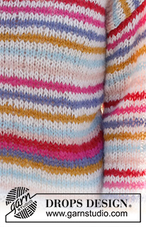 Candy Stripes / DROPS 231-2 - Strikket basic genser i 2 tråder DROPS Brushed Alpaca Silk. Arbeidet strikkes nedenfra og opp i striper. Størrelse XS - XXL.
