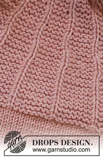 Old Pink Road / DROPS 231-23 - Knitted sweater in DROPS Merino Extra Fine. The piece is worked top down, with ¾-length sleeves, round yoke and garter stitch on the yoke. Sizes S-XXXL.