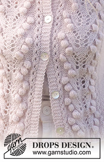 Tree of Life / DROPS 231-3 - Knitted jacket in DROPS Flora and DROPS Kid-Silk. The piece is worked with lace pattern and bobbles. Sizes S - XXXL.