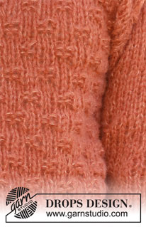 Maggie's Bricks / DROPS 231-30 - Kötött pulóver 2 szál DROPS Brushed Alpaca silk fonalat összefogva, vagy 1 szál DROPS Wish fonalból. A darabot alulról felfelé haladva, rizsmintával készítjük. S - XXXL méretekben.