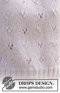Heart Catcher / DROPS 231-4 - Knitted sweater in DROPS Flora and DROPS Kid-Silk. The piece is worked bottom up, with lace pattern and bobbles. Sizes S - XXXL.