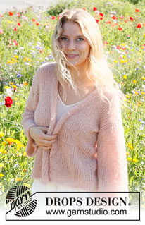 Cherished Moments / DROPS 231-6 - Knitted basic jacket in 2 strands DROPS Brushed Alpaca Silk. Piece is knitted bottom up in stockinette stitch. Size XS – XXL.