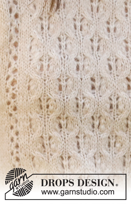 Honey Joy / DROPS 232-38 - Knitted jumper in DROPS Air. The piece is worked bottom up, with honeycomb/lace pattern. Sizes S - XXXL.
