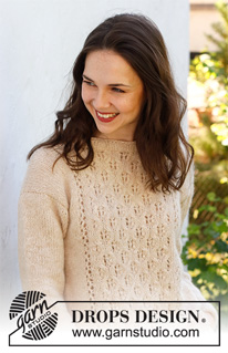 Honey Joy / DROPS 232-38 - Knitted jumper in DROPS Air. The piece is worked bottom up, with honeycomb/lace pattern. Sizes S - XXXL.