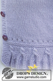 Provence Purple Cardigan / DROPS 232-52 - Chaqueta de punto en DROPS Alpaca y DROPS Kid-Silk. La pieza está tejida de abajo hacia arriba, con mangas cortas y cuello doble. Tallas S – XXXL.