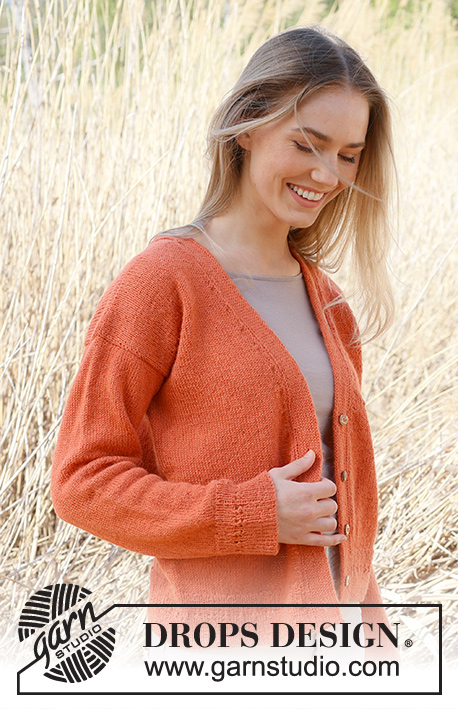 Simplicity Cardigan / DROPS 236-30 - Knitted jacket in DROPS Alpaca. Piece is knitted bottom up in stocking stitch with V-neck and double knitted band. Size: S - XXXL