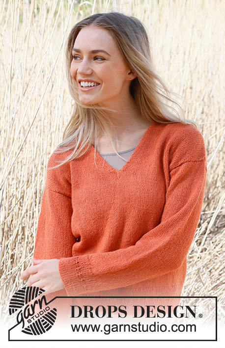 Simplicity / DROPS 236-38 - Knitted jumper in DROPS Alpaca. Piece is knitted bottom up in stocking stitch with V-neck. Size: S - XXXL
