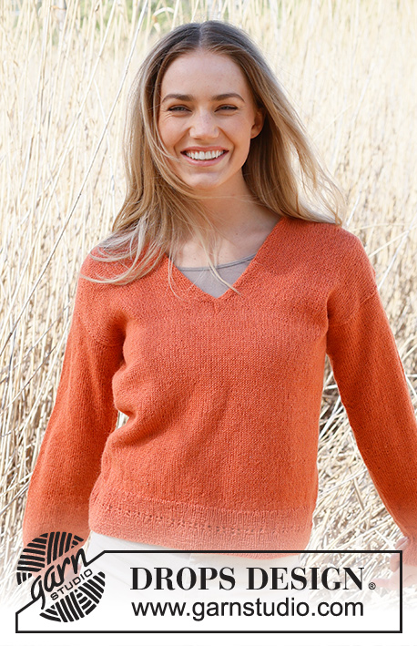 Simplicity / DROPS 236-38 - Knitted sweater in DROPS Alpaca. Piece is knitted bottom up in stockinette stitch with V-neck. Size: S - XXXL