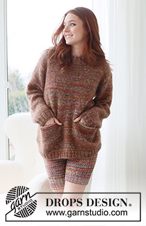 All about Autumn / DROPS 237-36 - Knitted oversized sweater in DROPS Fabel and DROPS Kid-Silk. Piece is knitted bottom up in stockinette stitch with pockets. Size: S - XXXL