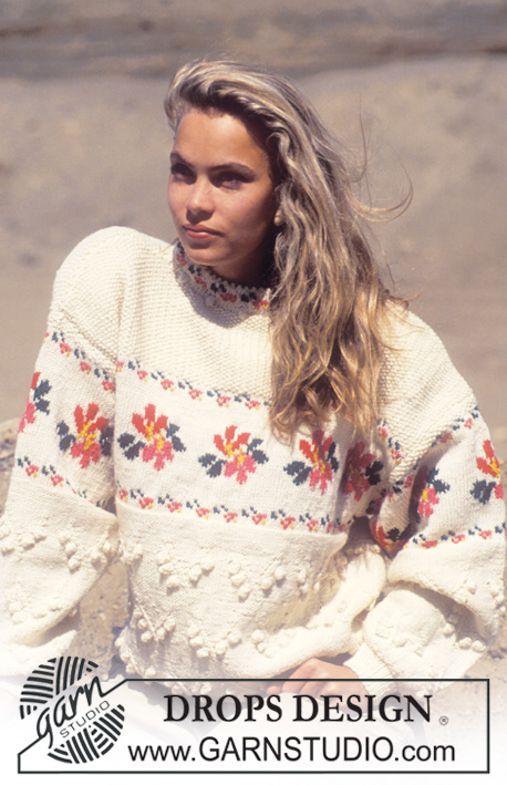 Spring Surprises / DROPS 24-6 - DROPS jumper with pattern borders and bobbles in “Karisma. Size S – L.