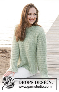 Scottish Thistle Sweater / DROPS 241-6 - Knitted sweater in DROPS Alpaca and DROPS Kid-Silk. Piece is knitted bottom up with relief pattern and sewn-in sleeves. Size XS – XXL.
