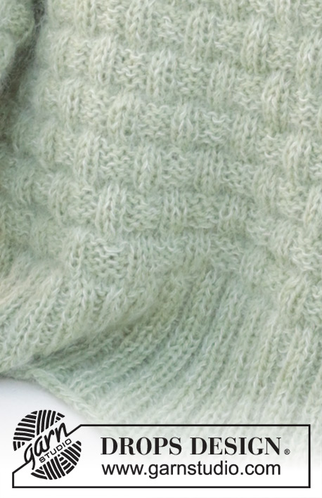 Scottish Thistle Sweater / DROPS 241-6 - Kötött pulóver DROPS Flora és DROPS Kid Silk fonalból. A darabot alulról felfelé haladva kötjük, relief mintával, és bevarrt ujjakkal. XS-XXL méretben