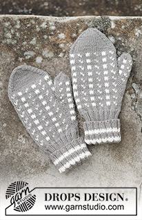 Winter Twilight Mittens / DROPS 242-64 - Rukavice palčáky s norským vzorem pletené z příze DROPS Merino Extra Fine.