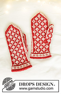 Very Merry Mittens / DROPS 242-65 - Rukavice – palčáky s norským vzorem pletené z příze DROPS Lima. Motiv: Vánoce.