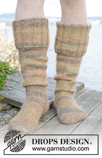 Free patterns - Women's Socks & Slippers / DROPS 244-35