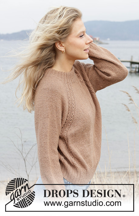 Spill the Beans / DROPS 244-5 - Knitted jumper in DROPS Alpaca. The piece is worked top down with double neck, raglan and cables. Sizes S - XXXL.