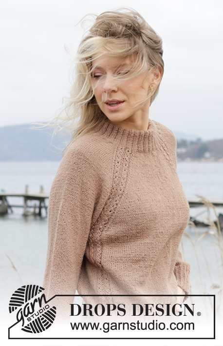 Spill the Beans / DROPS 244-5 - Knitted sweater in DROPS Alpaca. The piece is worked top down with double neck, raglan and cables. Sizes S - XXXL.