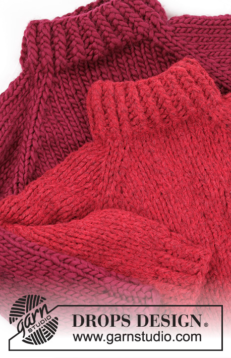 Red Embers Sweater / DROPS 245-30 - Gebreide trui in 1 draad DROPS Polaris of 4 draden DROPS Air. Het werk wordt van boven naar beneden gebreid met raglan. Maten S - XXXL.