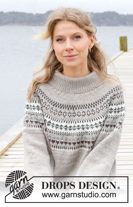 Boreal Circle / DROPS 245-4 - Knitted jumper in DROPS Karisma. The piece is worked top down with round yoke and Nordic pattern. Sizes S - XXXL.