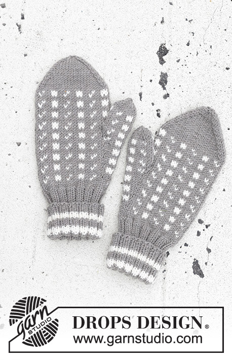 Winter Twilight Gloves / DROPS 246-18 - Muffole da uomo lavorate ai ferri con motivo nordico in DROPS Merino Extra Fine.