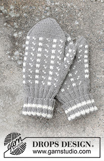 Winter Twilight Gloves / DROPS 246-18 - Miehen neulotut käsineet DROPS Merino Extra Fine -langasta. Työssä on kirjoneuletta.