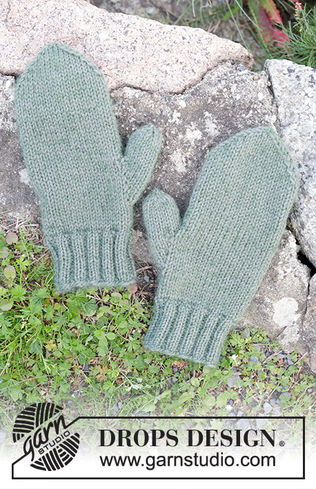 Memphis Road Mittens / DROPS 246-19 - Knitted mittens for men in DROPS Lima and DROPS Kid-Silk. The piece is worked bottom up with stockinette stitch.