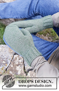Memphis Road Mittens / DROPS 246-19 - Knitted mittens for men in DROPS Lima and DROPS Kid-Silk. The piece is worked bottom up with stockinette stitch.