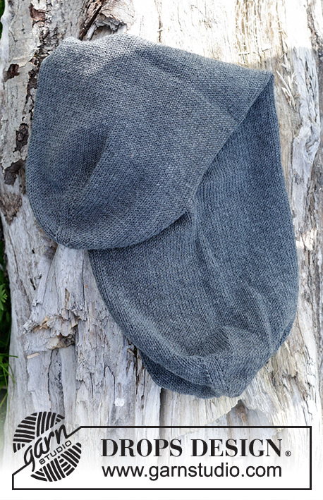 Blank Slate Hat / DROPS 246-27 - Gorro reversível tricotado para homem em DROPS Baby Merino.	Do M ao XL.
