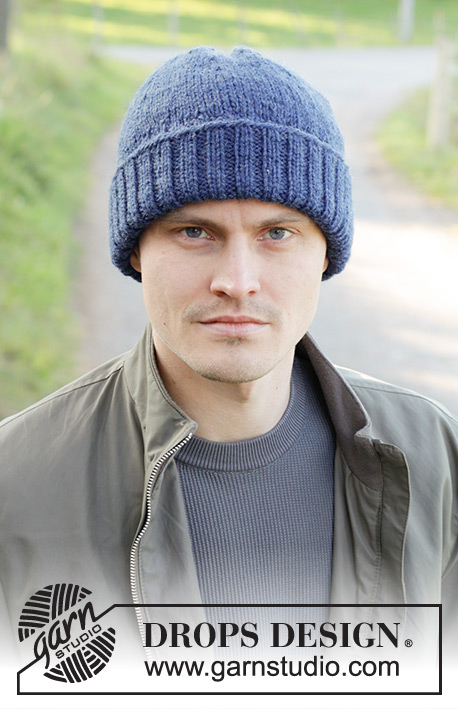 Erikstad Hat / DROPS 246-29 - Knitted hat for men in DROPS Alaska. The piece is worked bottom up in stockinette stitch with a ribbing edge. Size S – XL.
