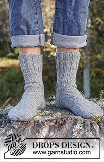 Free patterns - Men's Socks & Slippers / DROPS 246-34