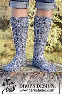 Free patterns - Men's Socks & Slippers / DROPS 246-37