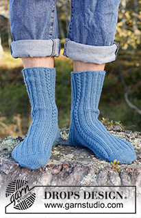 Free patterns - Men's Socks & Slippers / DROPS 246-39
