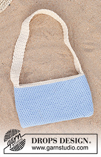Sing the Blues Bag / DROPS 247-9 - Crocheted bag in DROPS Paris. Piece is worked bottom up.