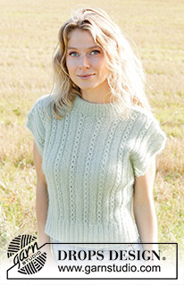 September Rains / DROPS 249-3 - Knitted vest in DROPS Alpaca and DROPS Kid-Silk. The piece is worked bottom up with cables, split in sides and diagonal shoulders. Sizes XS - XXL.