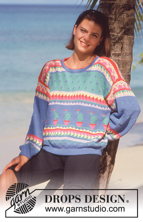 Desert Adventure / DROPS 30-9 - DROPS sweater with pattern borders in “Muskat”. Size S – L.