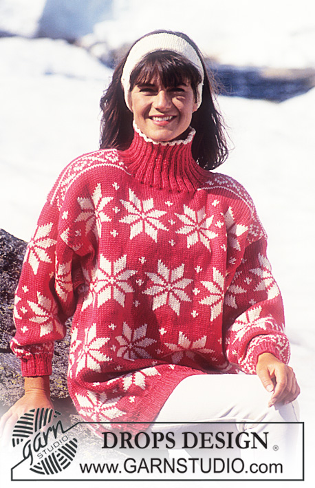 DROPS 31-11 - Sweter na drutach, z żakardem w gwiazdy, z włóczki DROPS Alaska. Od S do L.