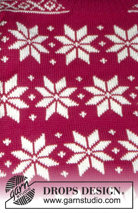 DROPS 31-11 - Sweter na drutach, z żakardem w gwiazdy, z włóczki DROPS Alaska. Od S do L.