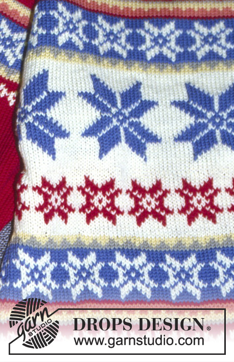 DROPS 31-13 - Sweter na drutach, z żakardem w gwiazdy z włóczki DROPS Karisma Superwash.